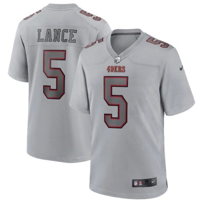 San Francisco 49ers #5 Trey Lance Nike Men's Gray Atmosphere Fashion Game Jersey Men's
